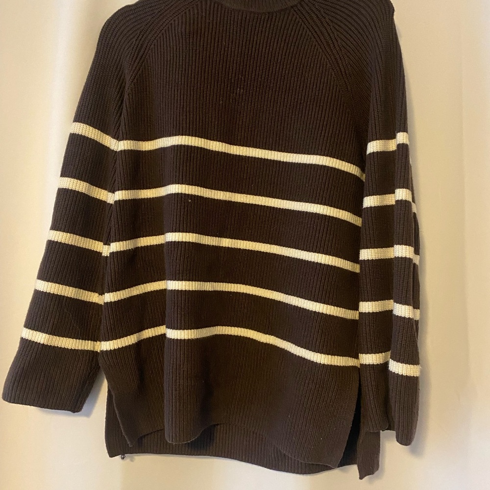 Brown and Cream Striped Sweater